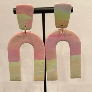 Sherbet handmade clay earrings